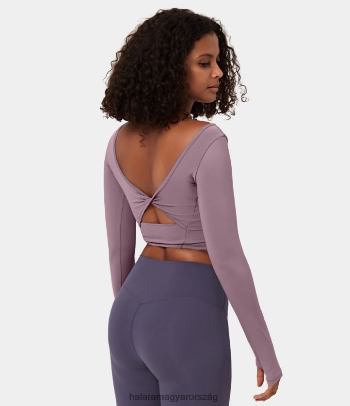 aktív ruházat Halara softlyzero légies u nyak hát nélküli kivágott csavart hüvelykujj lyuk vágott hideg érintés jóga sport felső bodza nők 8FPF801913