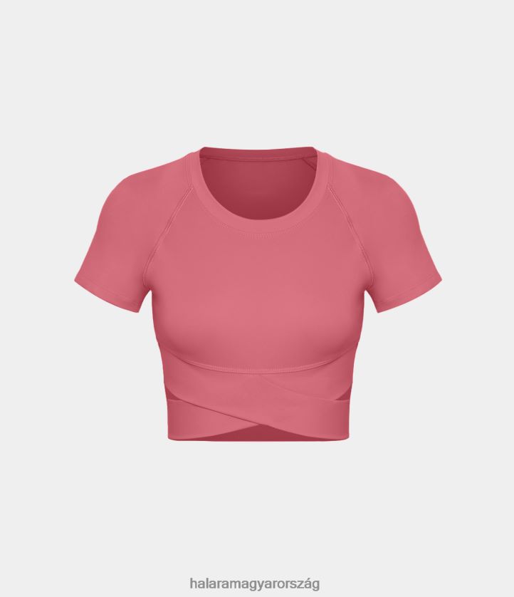 aktív ruházat Halara softlyzero plüss crossover szegély kivágott vágott sportfelső begónia rouge nők 8FPF801819