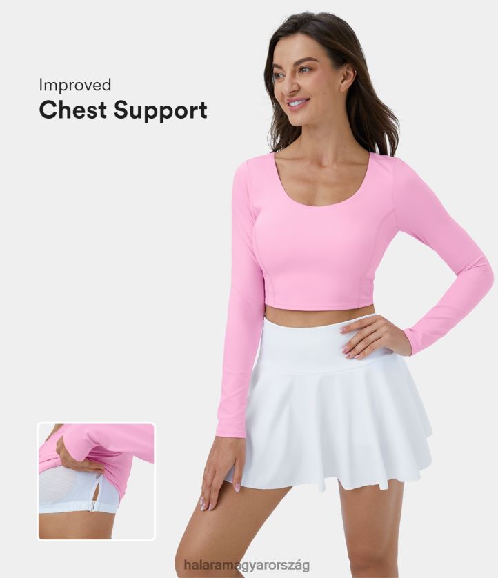 aktív ruházat Halara softlyzero plüss hosszú ujjú, állítható csattal vágott jóga sportfelső virágcsokor nők 8FPF801877