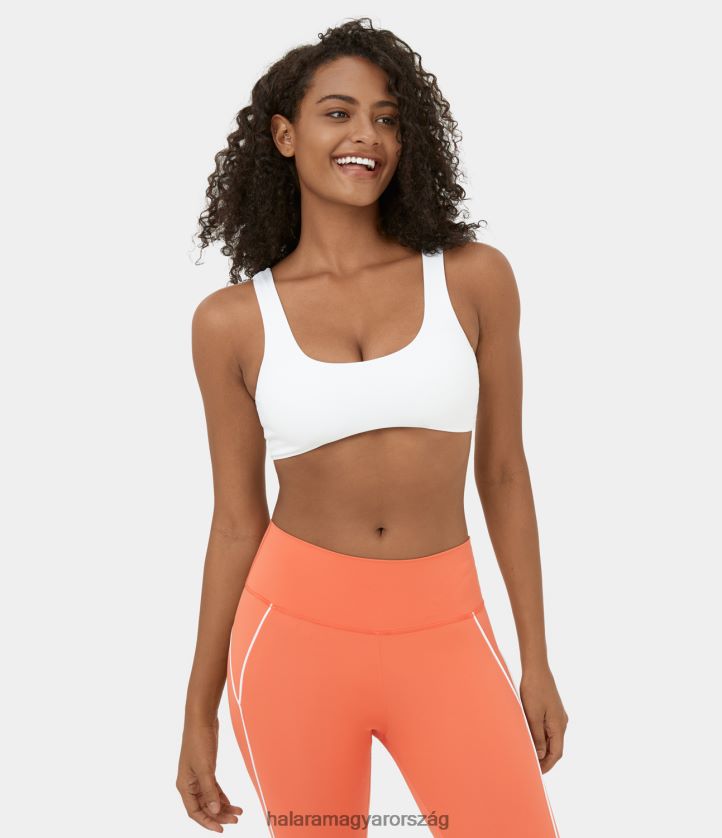 aktív ruházat Halara alacsony tartású u nyak, hát nélküli jóga sportmelltartó fehér nők 8FPF801594