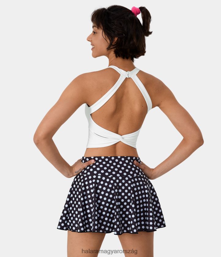 aktív ruházat Halara softlyzero légies, alacsony tartású kötőfék nyak kontrasztos hálós háttámla csavart, hideg érintésű sportmelltartó fehér nők 8FPF801581