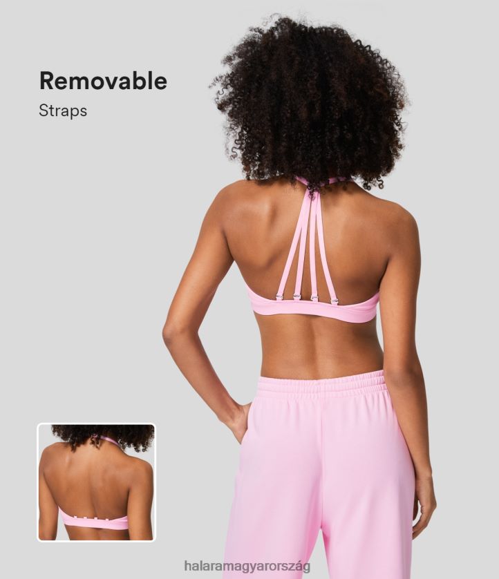 aktív ruházat Halara softlyzero légies alacsony tartású mély v nyakú, háttámla nélküli levehető pánt cool touch alkalmi sportmelltartó virágcsokor nők 8FPF801591