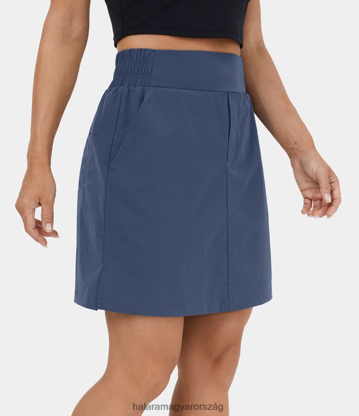 aktív ruházat Halara Magas derekú, cipzáras zsebes osztott szegélyű 2 az 1-ben mini golfszoknya óceán nők 8FPF80676