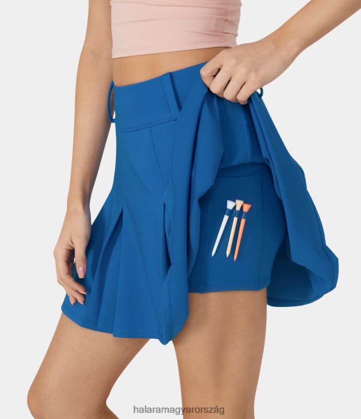 aktív ruházat Halara magas derekú 2 az 1-ben zseb egy vonalas redőzött golfszoknya-golf pólózseb török ​​tenger nők 8FPF80514