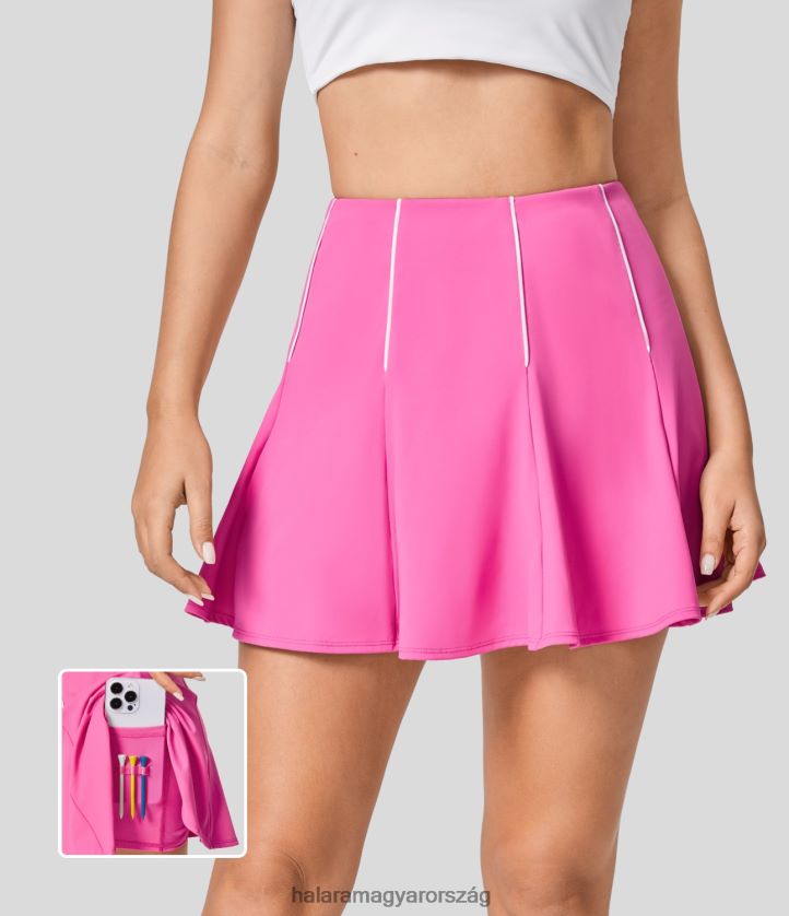 aktív ruházat Halara magas derekú colorblock 2 az 1-ben oldalzseb egy sor mini gyorsszárító golfszoknya-golf pólózseb gyönyörű púder rózsaszín nők 8FPF80665