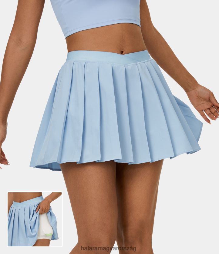 aktív ruházat Halara magas derekú crossover 2 az 1-ben oldalzsebből rakott mini teniszszoknya omphalodes nők 8FPF80613