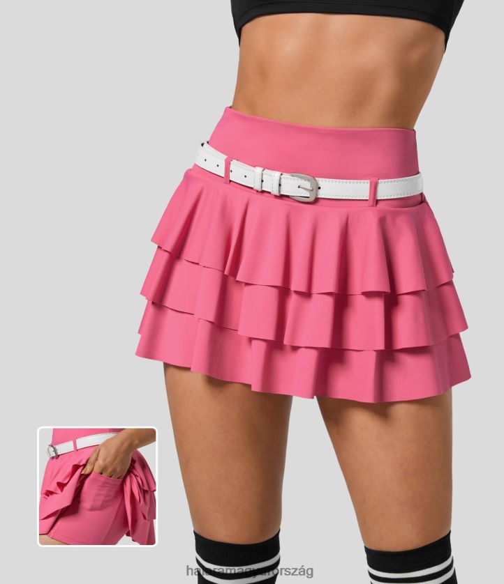 aktív ruházat Halara magas derekú, lépcsőzetes fodros 2 az 1-ben oldalzseb mikro mini táncszoknya öv nélkül eredeti nők 8FPF80553