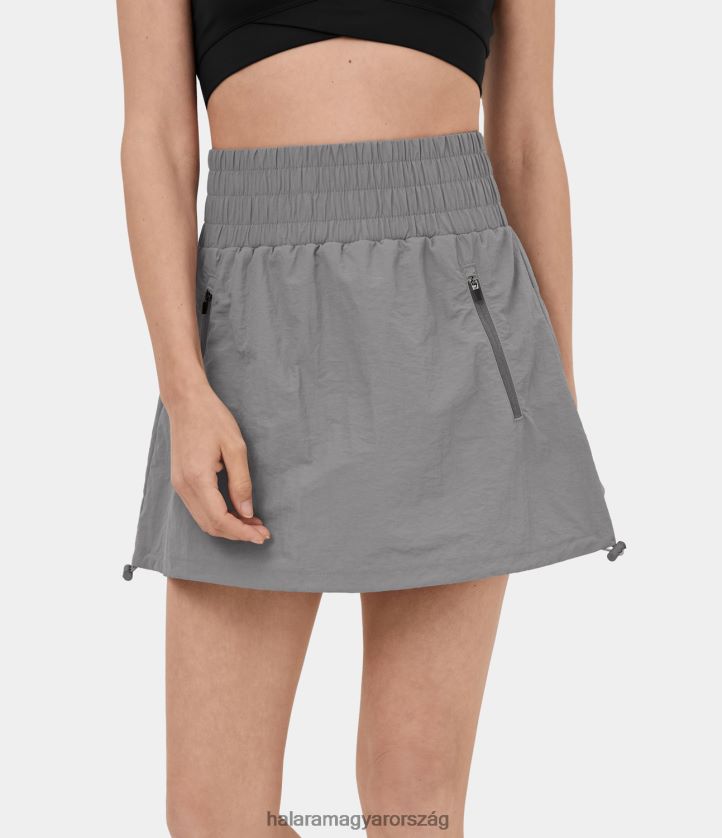 aktív ruházat Halara magas derekú oldalsó cipzáras zsebes húzózsinóros szegély 2 az 1-ben mini alkalmi szoknya csapadékos időjárás nők 8FPF80629
