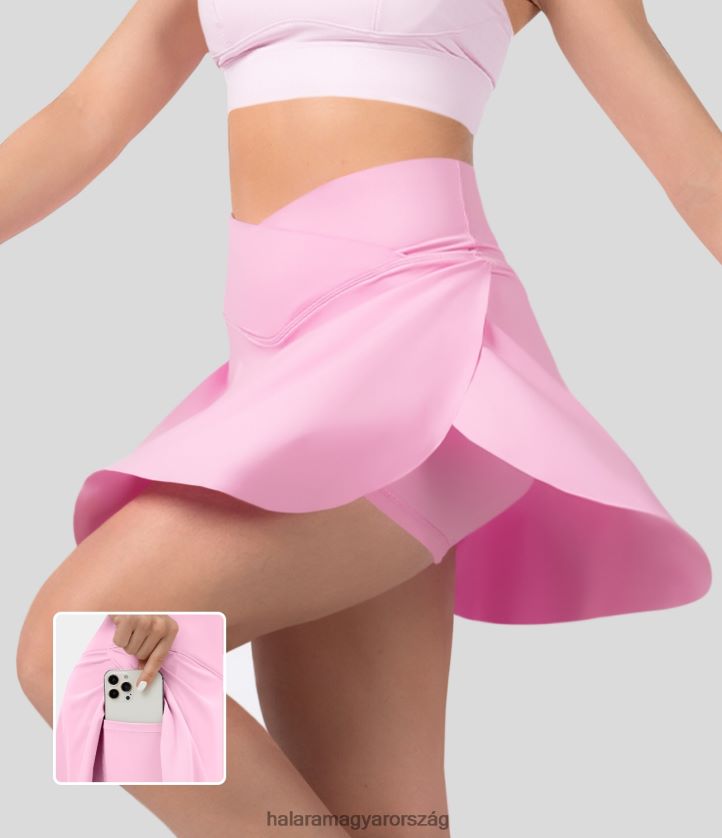 aktív ruházat Halara softlyzero légies crossover oldalzseb 2 az 1-ben hideg érintésű teniszszoknya-világos-hosszabb virágcsokor nők 8FPF80492