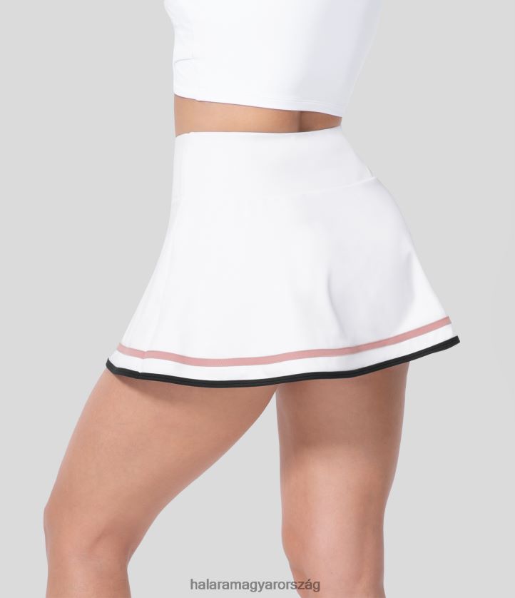 aktív ruházat Halara softlyzero légies, magas derekú 2 az 1-ben oldalzseb színes blokk flare cool touch mikro mini alkalmi szoknya fehér nők 8FPF80685