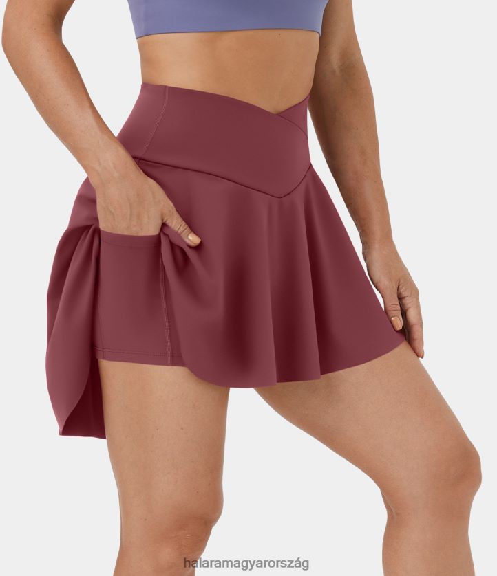 aktív ruházat Halara softlyzero légies, magas derekú crossover 2 az 1-ben oldalzseb magas, alacsony, hideg tapintású táncszoknya kordobai nők 8FPF80674