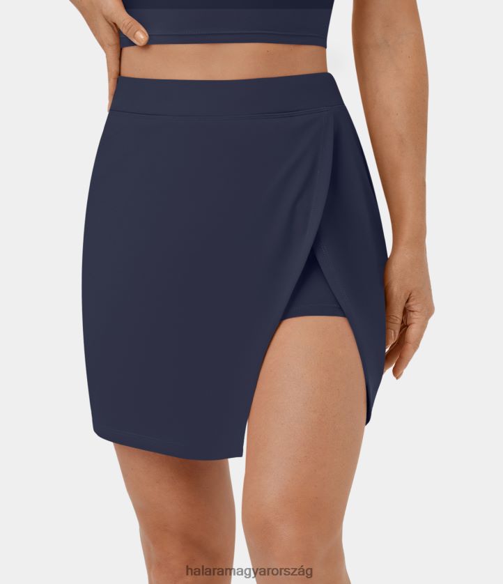 aktív ruházat Halara softlyzero légies oldalvágás 2 az 1-ben oldalzseb cool touch teniszszoknya-tisztaság pávakabát nők 8FPF80524
