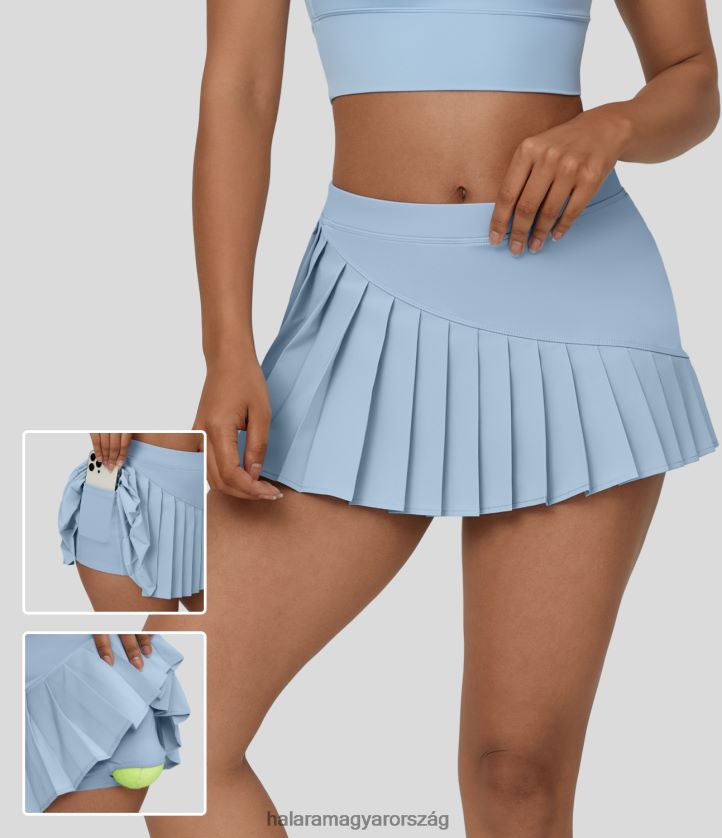 aktív ruházat Halara szellős, középen emelkedő 2 az 1-ben oldalzsebből rakott mini gyorsan száradó teniszszoknya vékony jégkék nők 8FPF80635