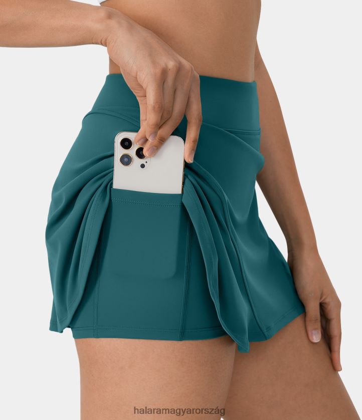 aktív ruházat Halara tömör rejtett oldalzseb 2 az 1-ben teniszszoknya atlanti mélység nők 8FPF80575