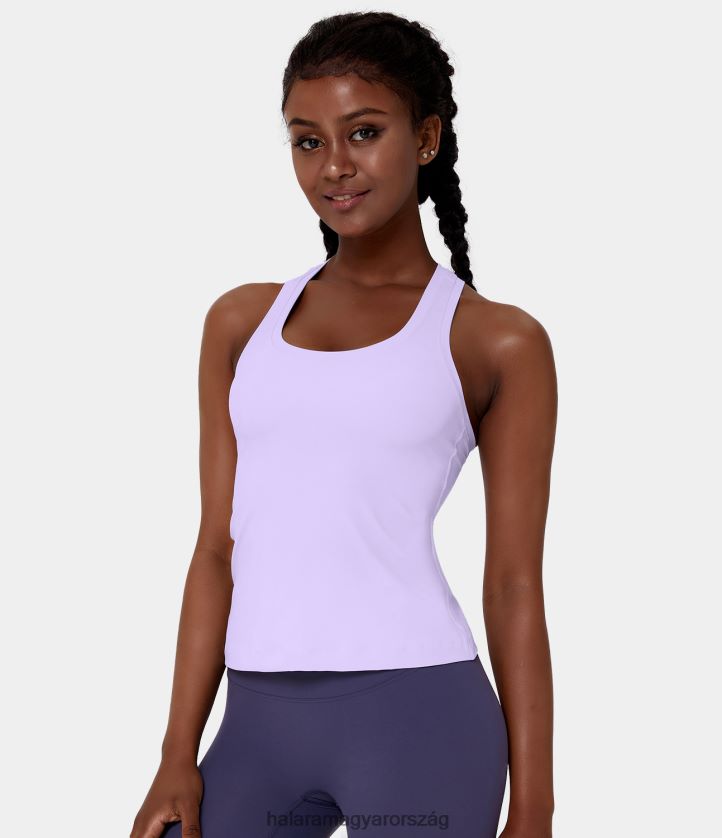 aktív ruházat Halara masszív, rugalmas u nyakú racerback edzőcipő világos lila nők 8FPF801687