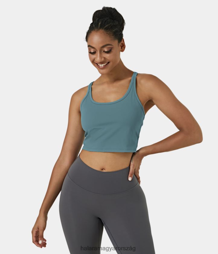 aktív ruházat Halara racerback workout vágott felső palakék nők 8FPF801758