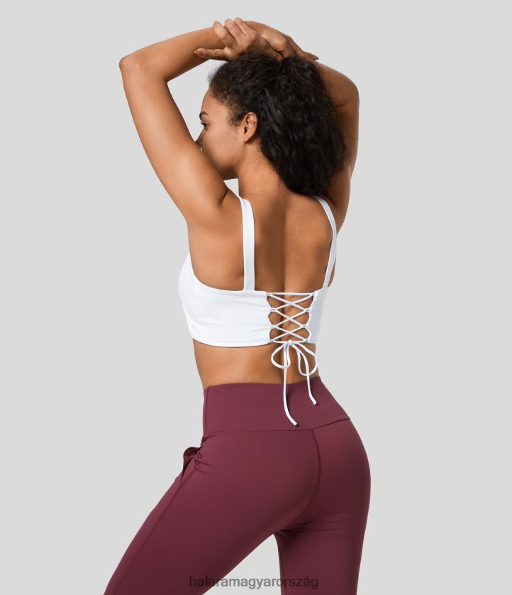 aktív ruházat Halara softlyzero légies háttámla, keresztben fűzős hűvös tapintású vágott alkalmi felső fehér nők 8FPF801790