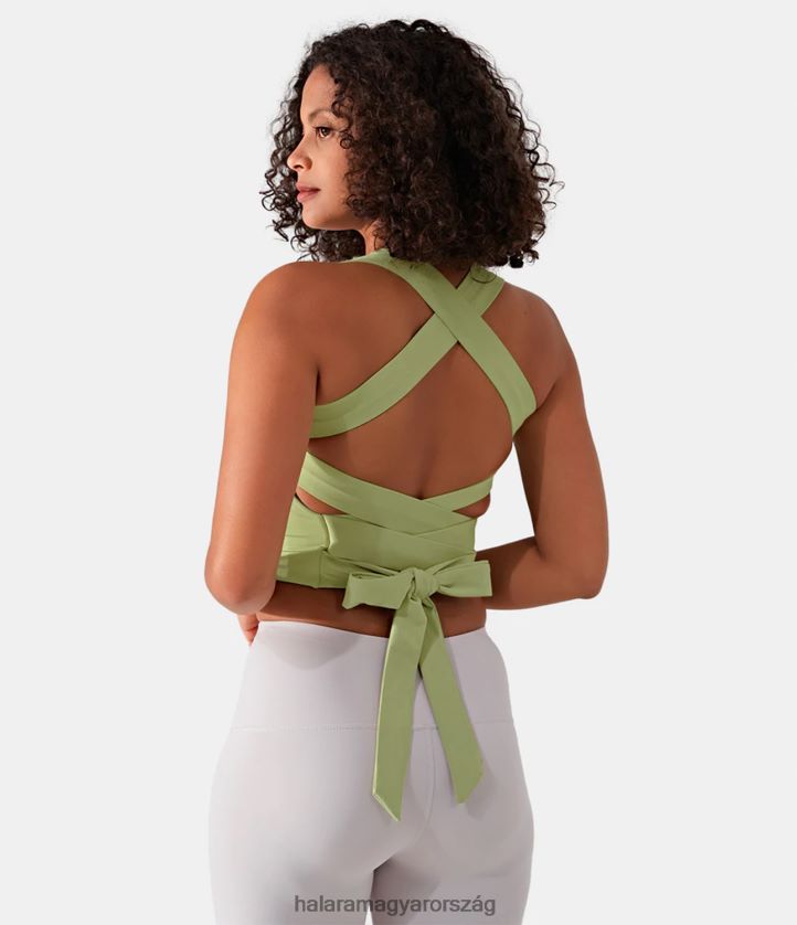 aktív ruházat Halara softlyzero légies háttámla párnázott keresztirányú nyakkendő vissza cool touch workout vágott felső nád nők 8FPF801682