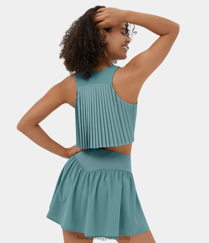 aktív ruházat Halara szellős u nyak kontraszt redős vágott, gyorsan száradó alkalmi felső sarkvidéki nők 8FPF801752