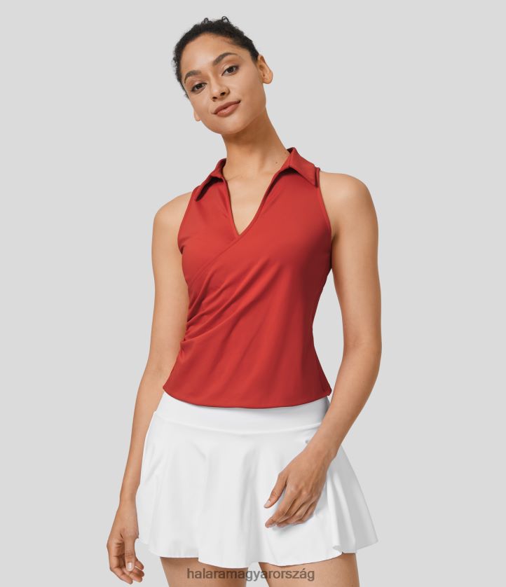 aktív ruházat Halara v nyakú crossover dörzsölt, gyorsan száradó golftank felső vitéz mák nők 8FPF801720