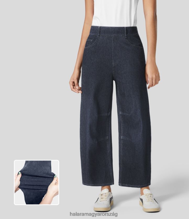 ruházat Halara varázslatos, középen emelkedő több zsebes, rugalmas kötött munkavégű elvékonyodó farmer farmer indigó nők 8FPF80399