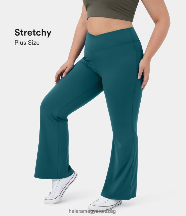 aktív ruházat Halara magas derekú crossover teljes hosszúságú flare plus méretű leggings atlanti mélység nők 8FPF80292
