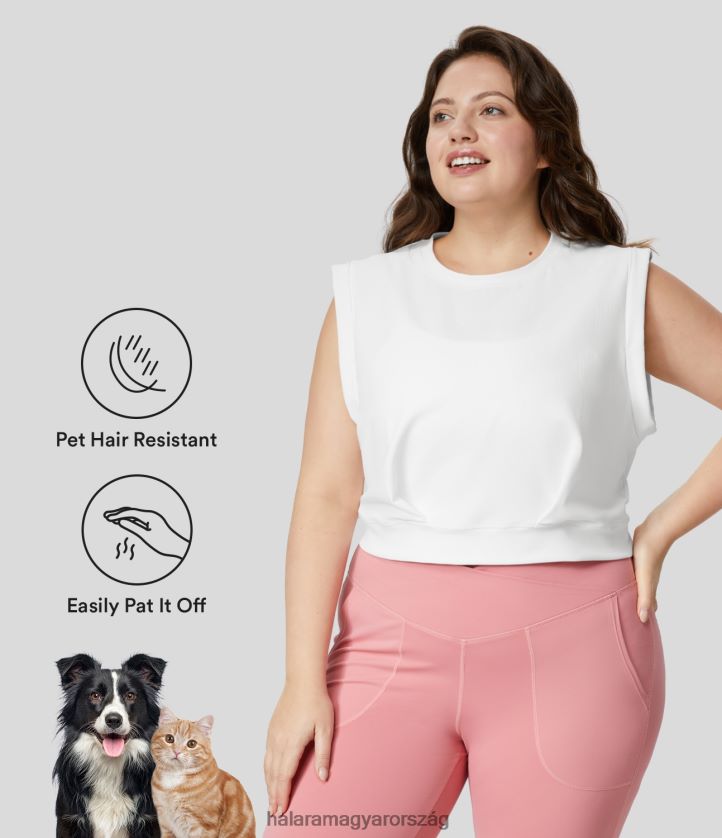 ruházat Halara Patitoff flow kisállatszőrnek ellenálló, ujjatlan, rövidített, nagyméretű felső eredeti nők 8FPF801697