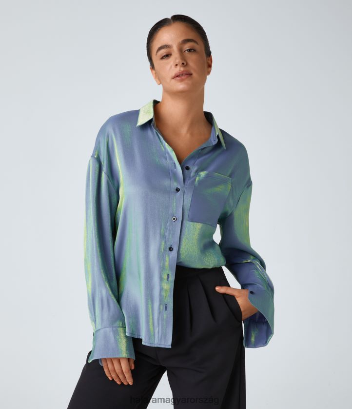 ruházat Halara galléros mellzseb magas, alacsonyan ívelt szegélyű, fényes oversize munkaing troposzféra nők 8FPF801647