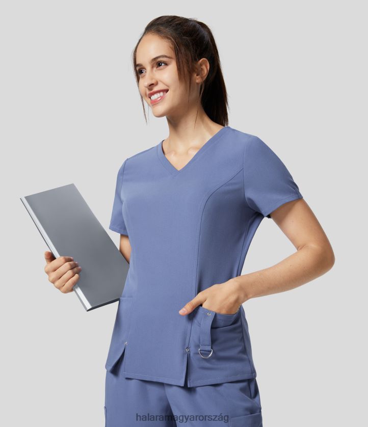 ruházat Halara v nyakú oldalsó zsebcsatos kulcstartó osztott szegélyű munkablúz eredeti nők 8FPF801660