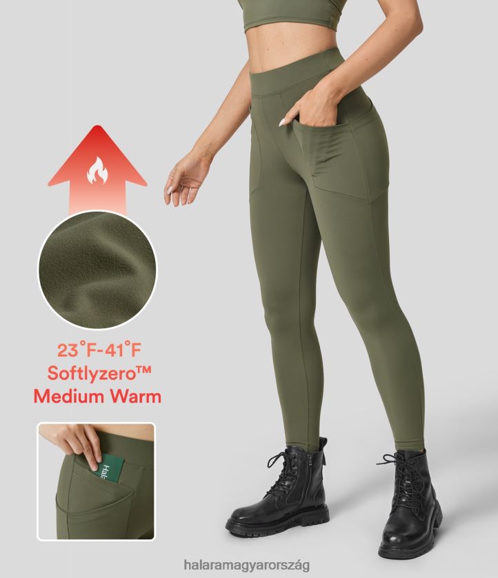ruházat Halara softlyzero gyapjú magas derekú több zsebes 7/8 jóga leggings eredeti nők 8FPF801571