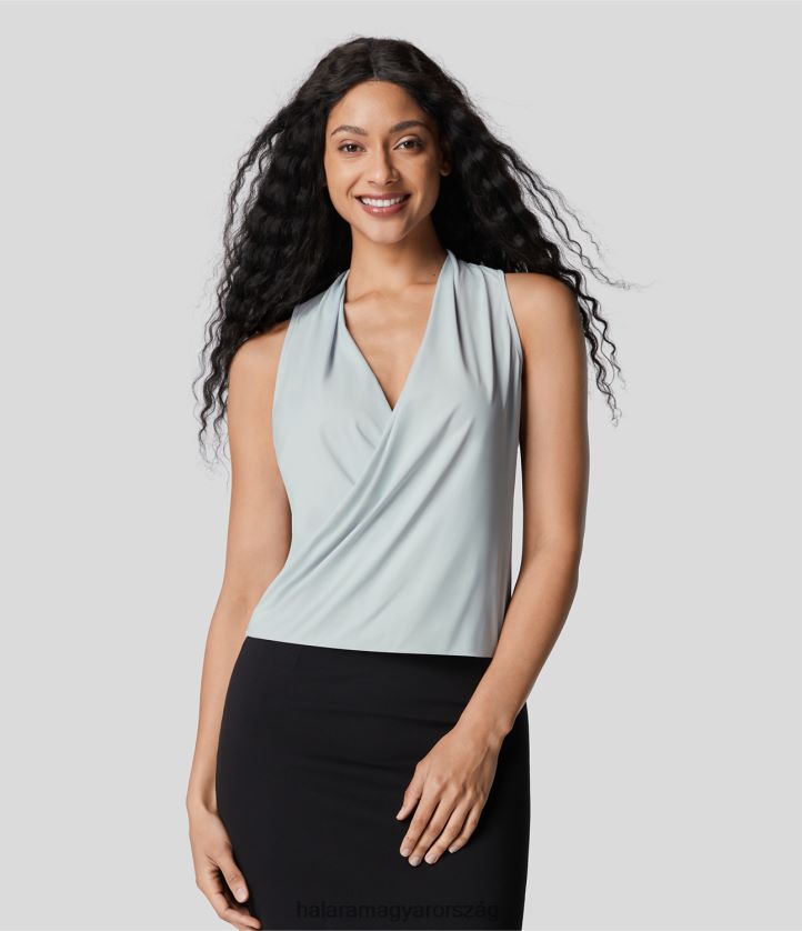 ruházat Halara crossover v nyakkivágású, ujjatlan, hideg tapintású munkabelső kék pír nők 8FPF801629