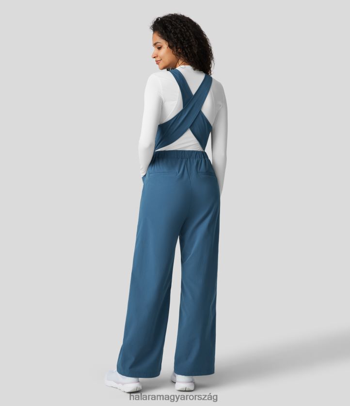 ruházat Halara cipzárral állítható húzózsinór elülső zseb keresztmetszetű túraruházat kék hamu nők 8FPF802109