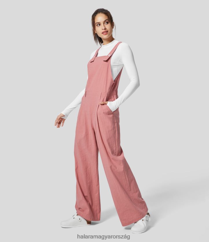 ruházat Halara állítható pántos oldalzsebből készült alkalmi pamut overall rozetta nők 8FPF802100