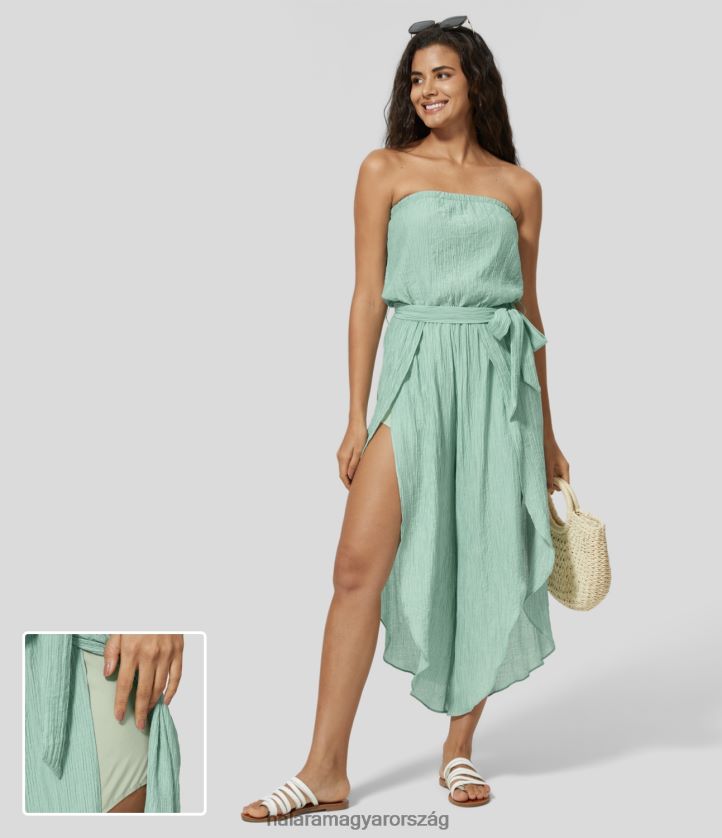 ruházat Halara pánt nélküli, hát nélküli öves, 2 az 1-ben osztott, lezser, alkalmi kombiné ködzöld nők 8FPF802104