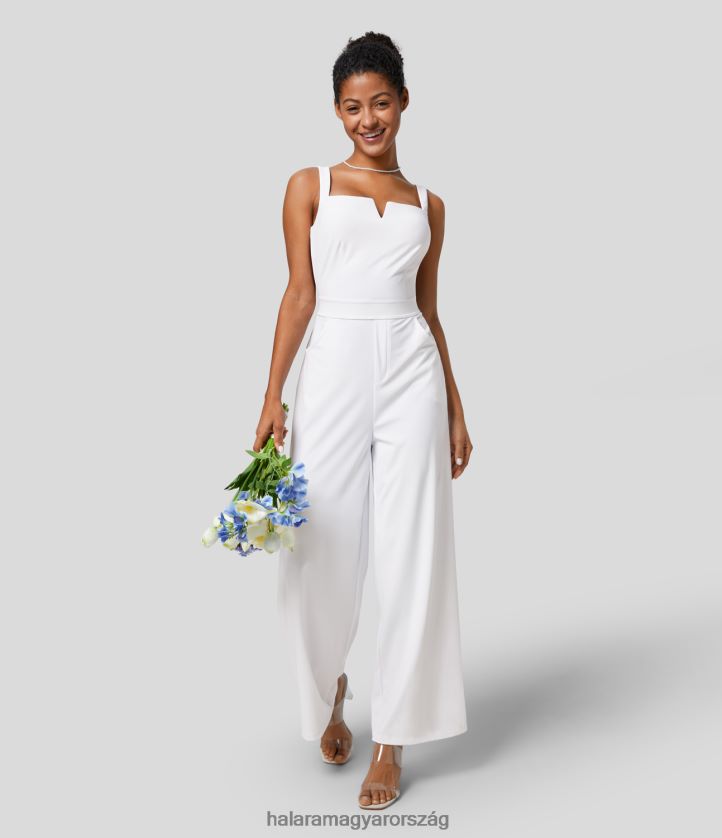 ruházat Halara softlyzero légies háttámla nyakkendő hátsó oldalzseb hűvös tapintású koszorúslány és esküvői vendég kombiné fehér nők 8FPF802091