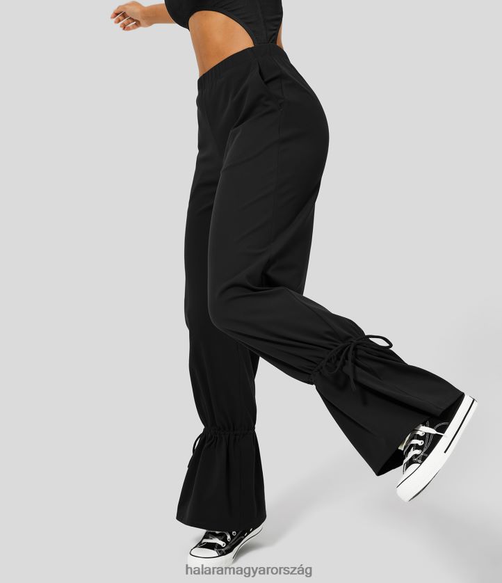 ruházat Halara alacsony emelkedésű belső gombos oldalzseb húzózsinóros alkalmi nadrág fekete nők 8FPF80482