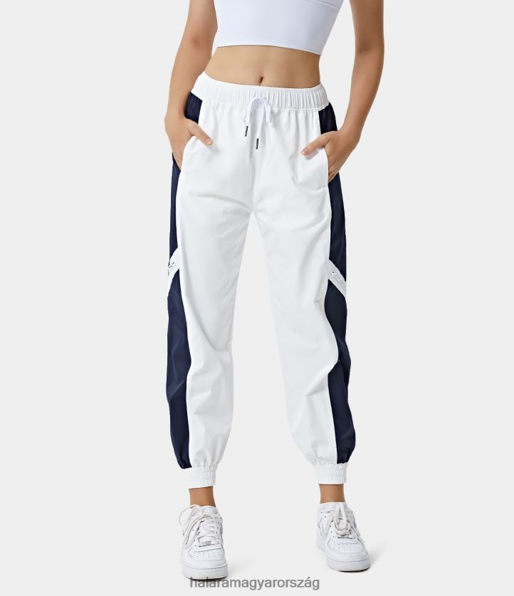 ruházat Halara középen emelkedő húzózsinóros oldalzseb színes blokknadrág fehér nők 8FPF80269