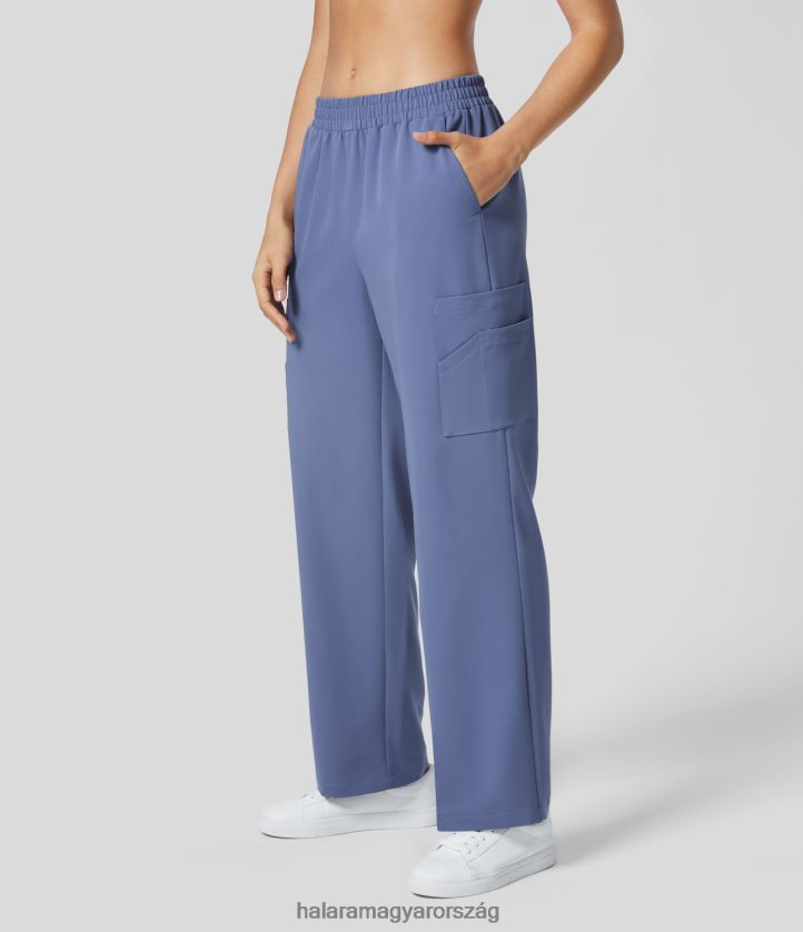 ruházat Halara középen emelkedő rugalmas derékrész több zsebes egyenes szárú munkanadrág fehérített farmer nők 8FPF80426