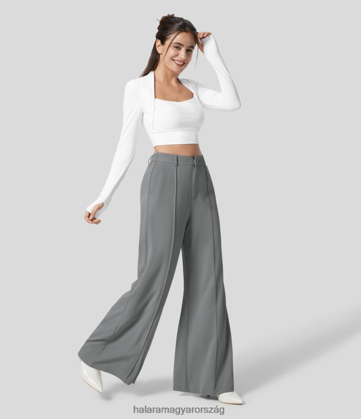 ruházat Halara magas derekú csatos cipzáras oldalzseb széles szárú munkanadrág griffmadár nők 8FPF80176