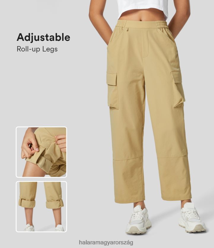 ruházat Halara magas derekú elasztikus derékpánt több zsebbel állítható felcsavarható lábak túra cargo nadrág holdkő nők 8FPF80258