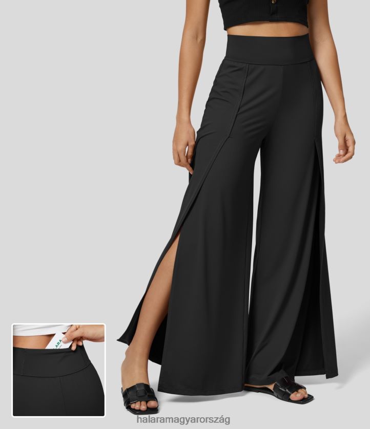 ruházat Halara magas derekú hátsó zseb, osztott széles szárú gördülékeny alkalmi nadrág csap cipő nők 8FPF80207