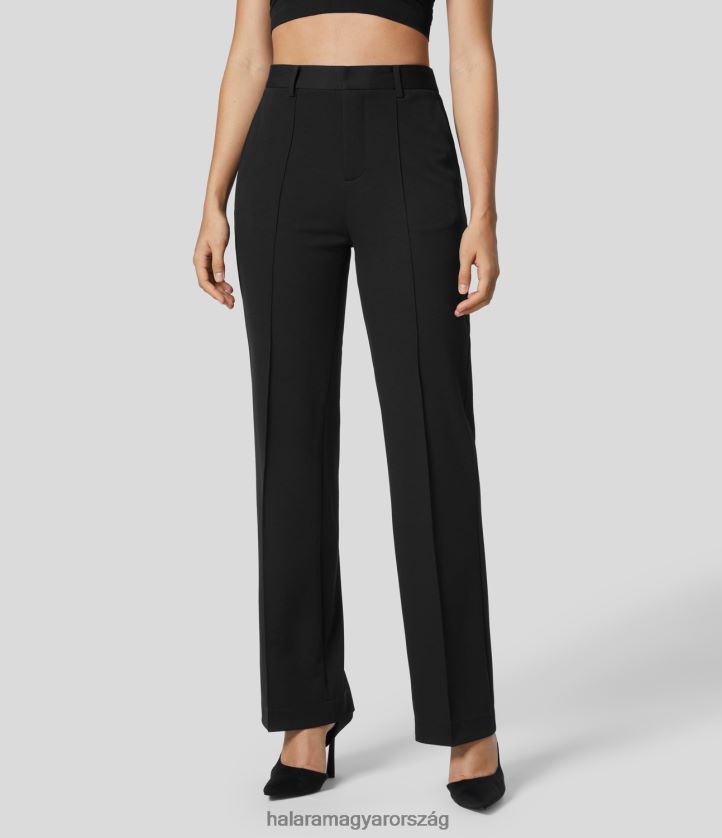 ruházat Halara magas derekú oldalzseb egyenes szárú munkaruha nadrág fekete nők 8FPF80394