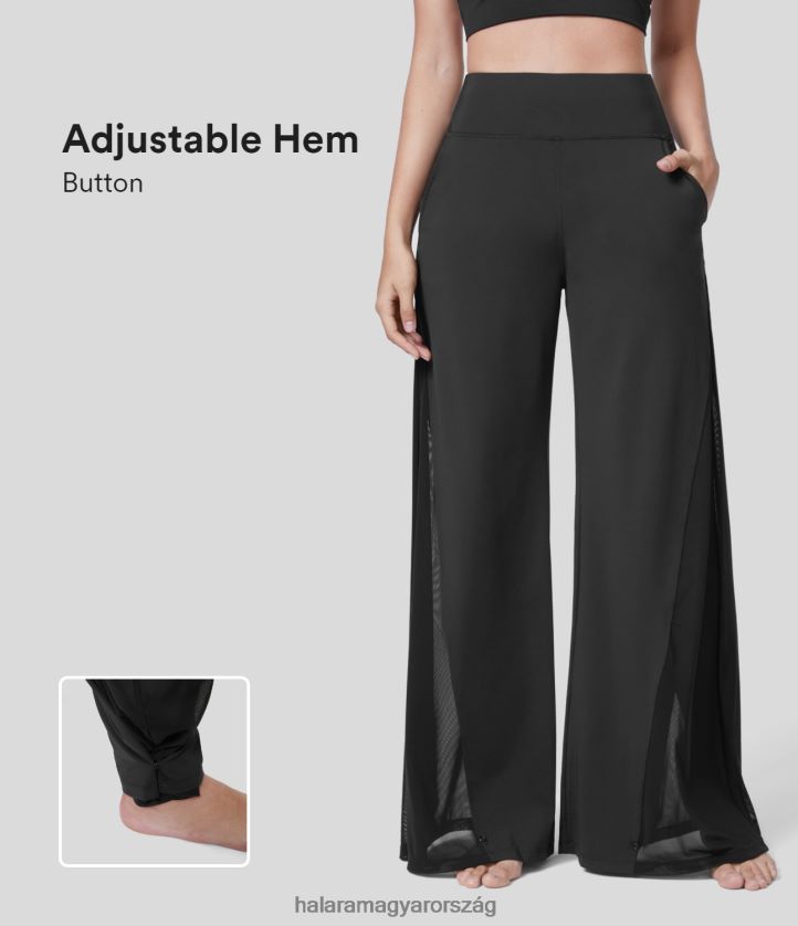 ruházat Halara magas derekú oldalzseb kontrasztos hálós gombos szegélyű munkanadrág csap cipő nők 8FPF80431