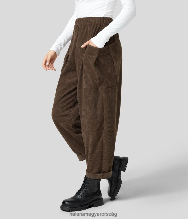 ruházat Halara magas derekú oldalzseb kordbársony alkalmi nadrág demitasse nők 8FPF80466