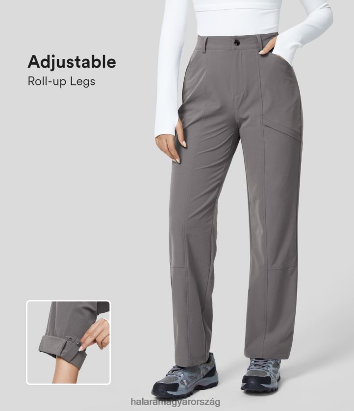 ruházat Halara magas derekú oldalzseb állítható, patent gomb felhúzható szárú munkanadrág viharfront nők 8FPF80437