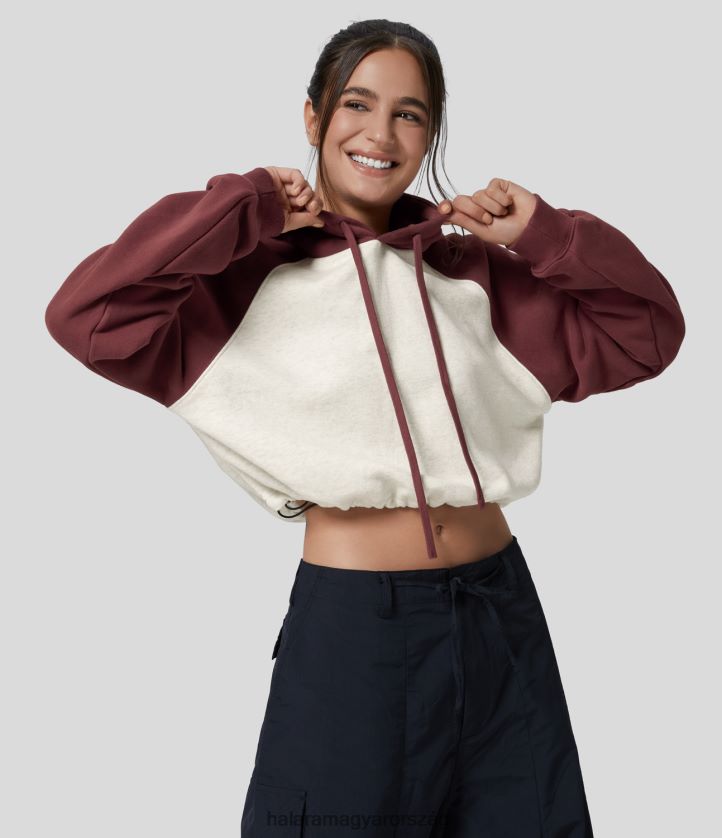 ruházat Halara kapucnis húzózsinór hosszú ujjú állítható húzózsinór színes blokk alkalmi pamut pulóver pálinkás szippantás nők 8FPF801995