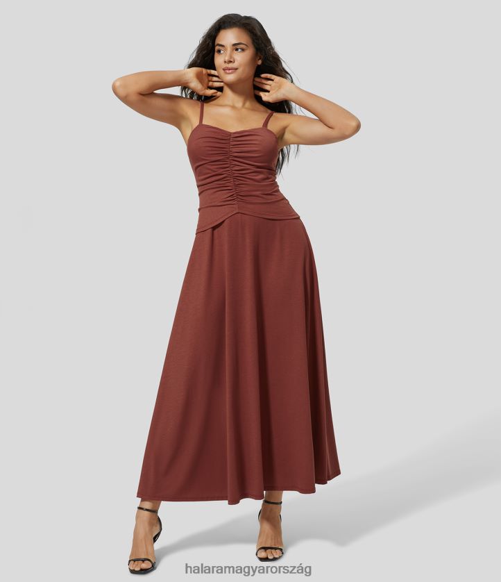 ruházat Halara háttámla ruha, flowy maxi alkalmi csúszós ruha fűszerezett alma nők 8FPF801184