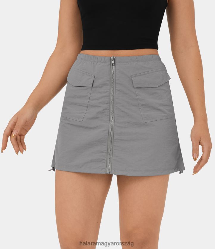 ruházat Halara középen emelkedő cipzáras oldalzseb húzózsinóros mini alkalmi cargo szoknya csapadékos időjárás nők 8FPF80248