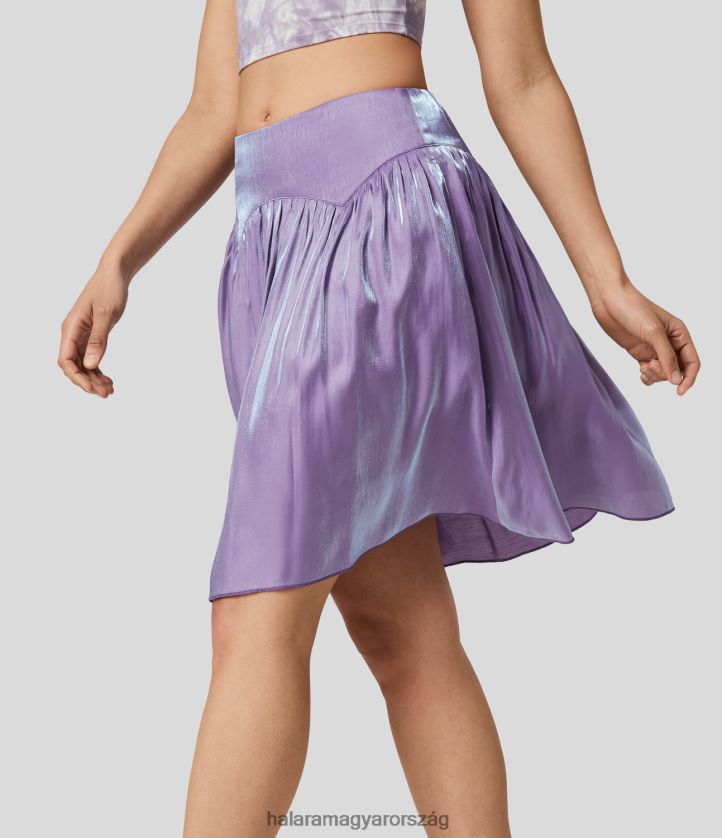 ruházat Halara középen emelkedő plicált láthatatlan cipzáras oldalzseb fényes alkalmi szoknya rapszódia nők 8FPF80567