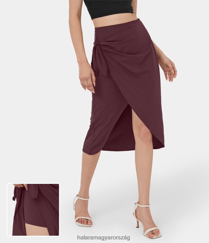 ruházat Halara magas derekú, megkötős oldalán 2 az 1-ben midi alkalmi szoknya ábra nők 8FPF80760